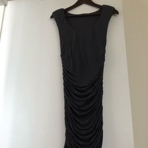 SHOULDER PAD DRAPPED DRESS